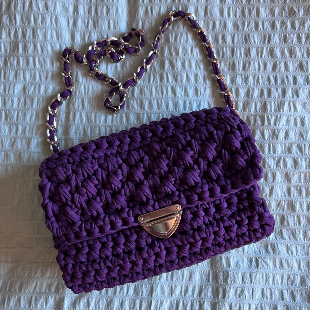 Purple/Handmade Bag/Crochet Bag/Purse👜💜💜💜